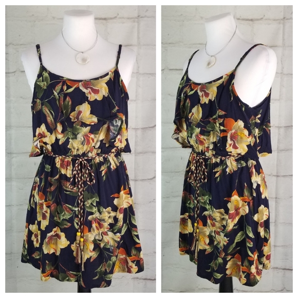 Tokyo Cherry Blossom M Floral Peplum Mini Sundress - Picture 2 of 7